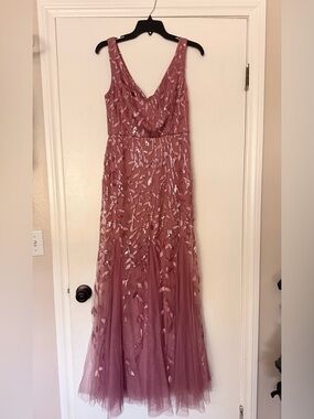 Ever Pretty Dusty Rose Embroidered Maxi Gown for Prom size L/8